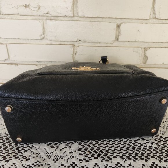 Coach Mini Emma Black Leather Shoulder Bag Handbag Purse - Picture 12 of 17